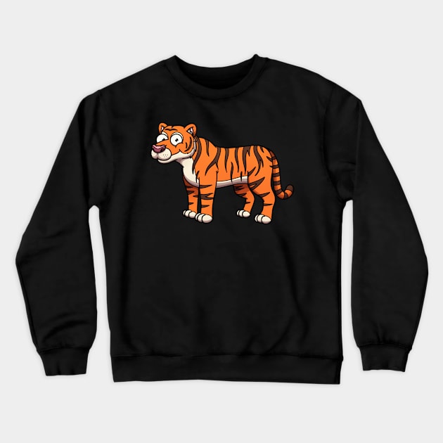 Cute Tiger Crewneck Sweatshirt by TheMaskedTooner